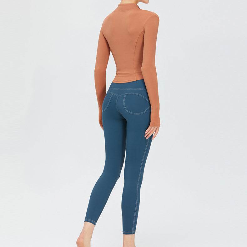 Full Zip Up Yoga Jacket with Thumb Hole