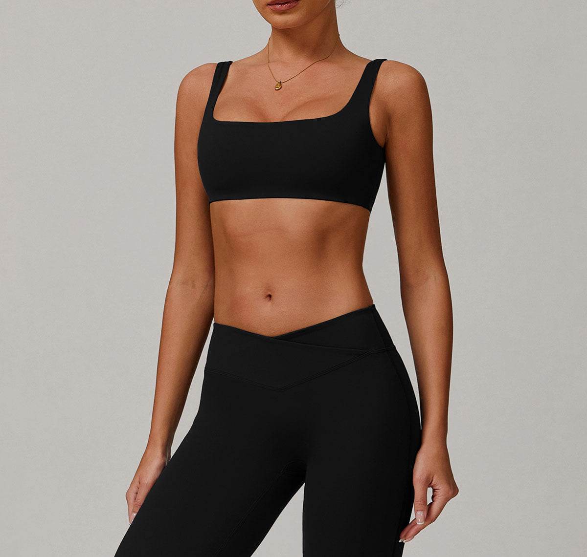 Square Neck Sports Bras Athletic Tops