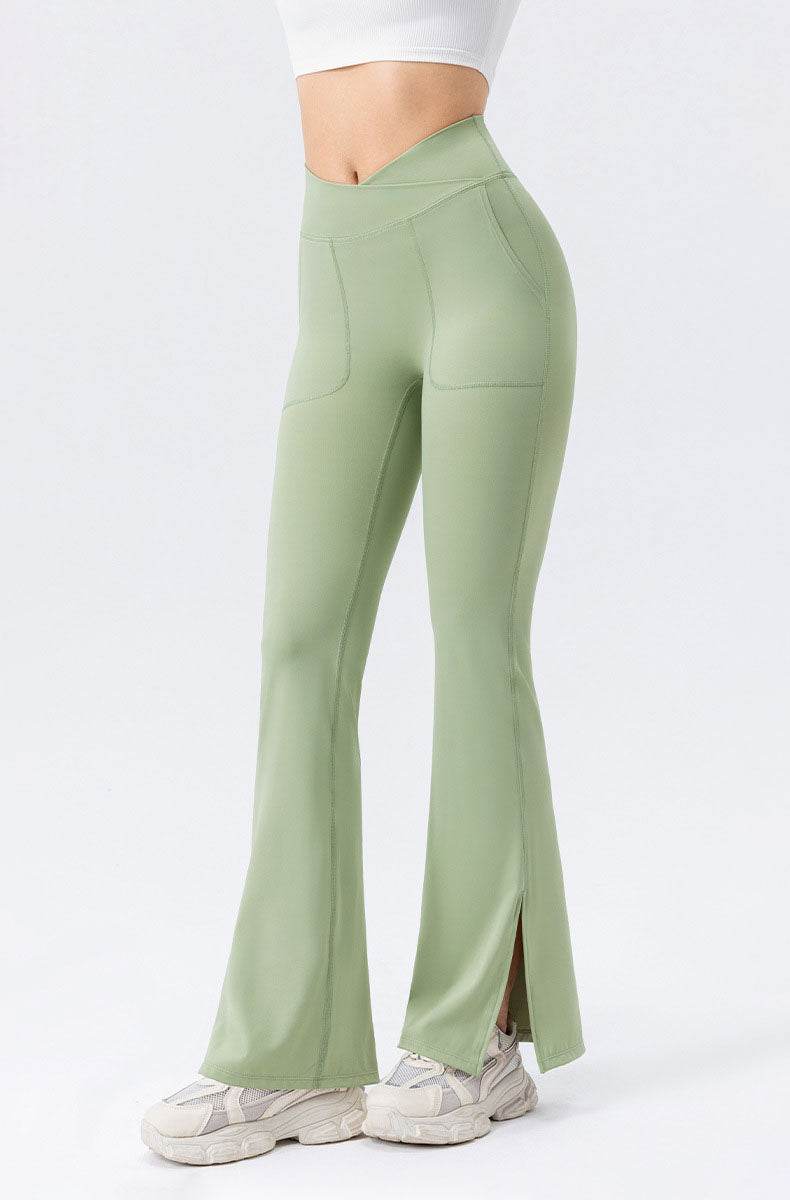 High Waisted Bootcut Flare Yoga Pants with Pockets -