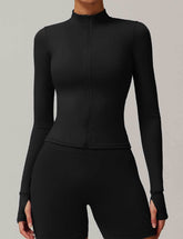 Long Sleeve Sports Jacket With Finger Sleeve