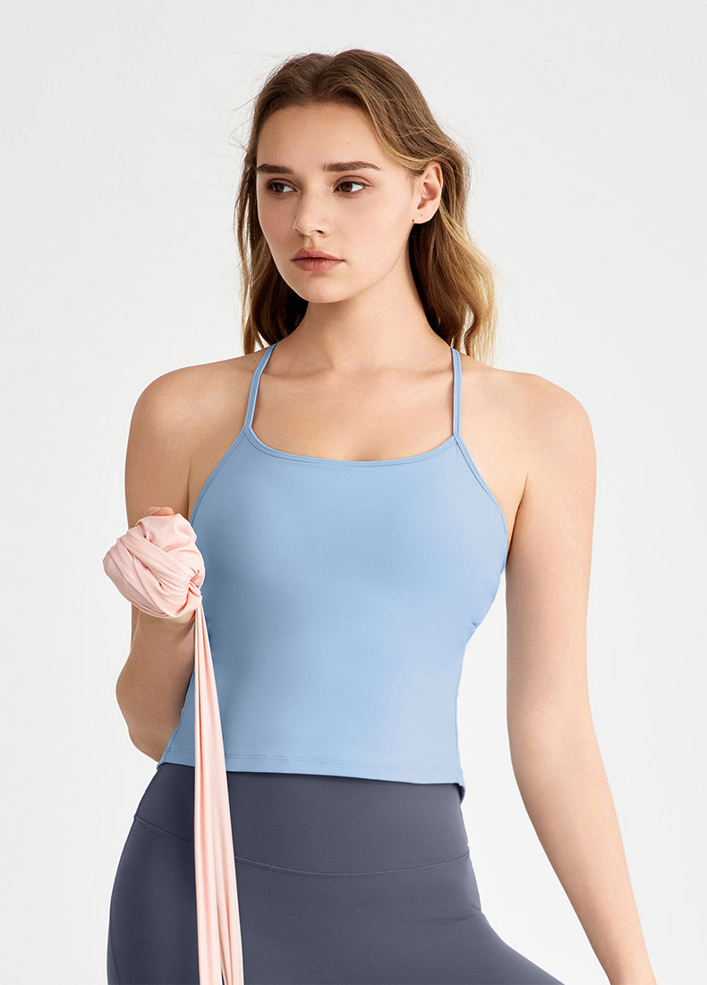 Swallowtail Back Slit Sports Tank Top