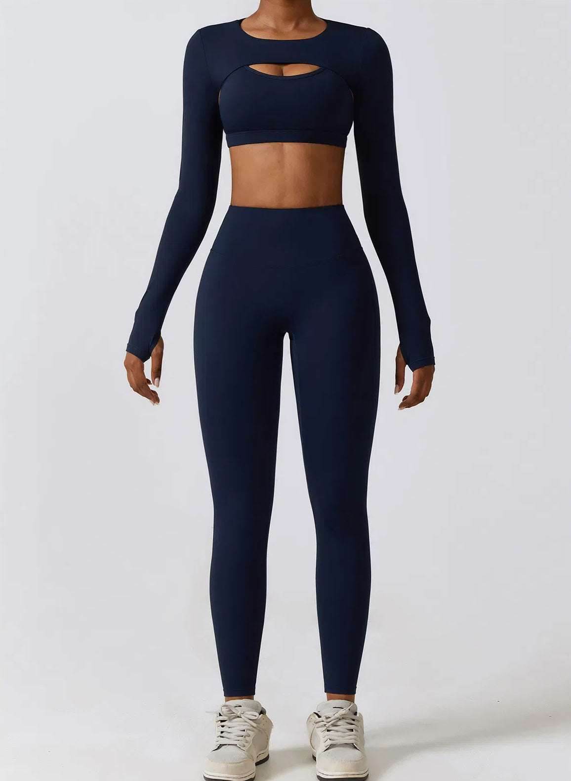 Gym Wear Set With Crop Top and Leggings
