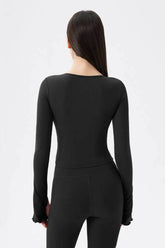 Long Sleeves Ribbed Yoga T-Shirt