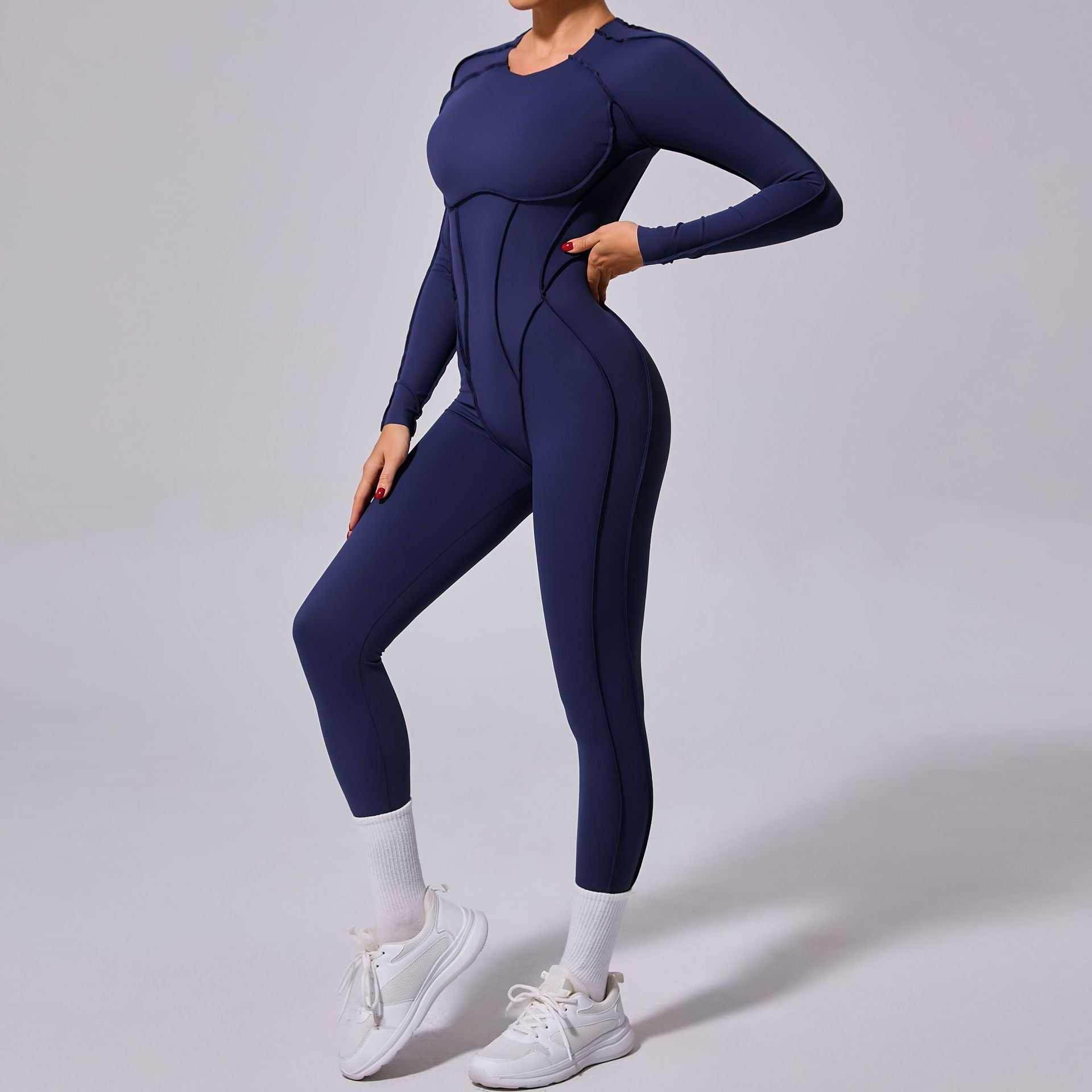 Long Sleeve Backless Yoga Jumpsuits -