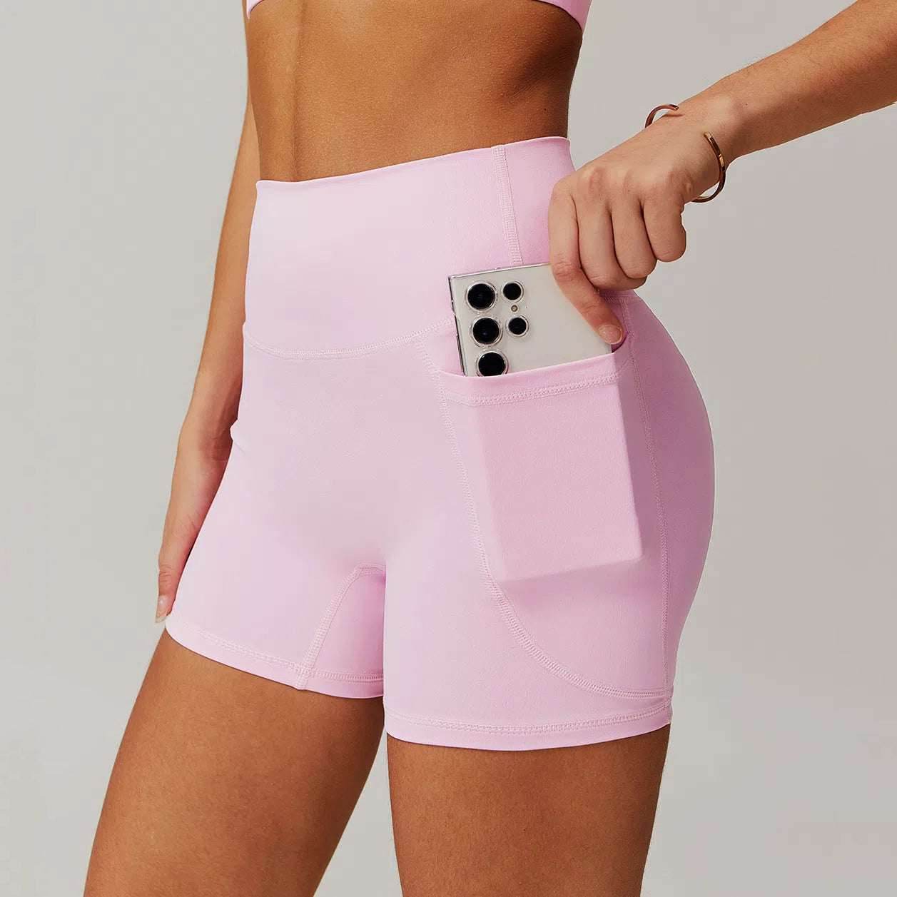 Solid High Waist Yoga Short