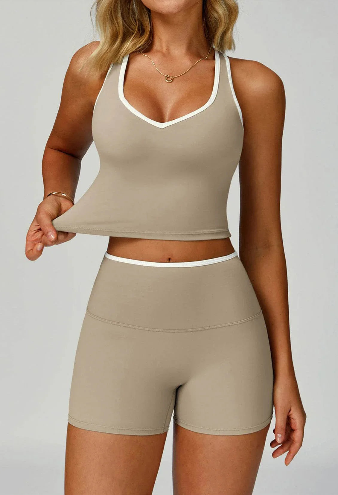 V Neckline Racerback Sports Tank Top -