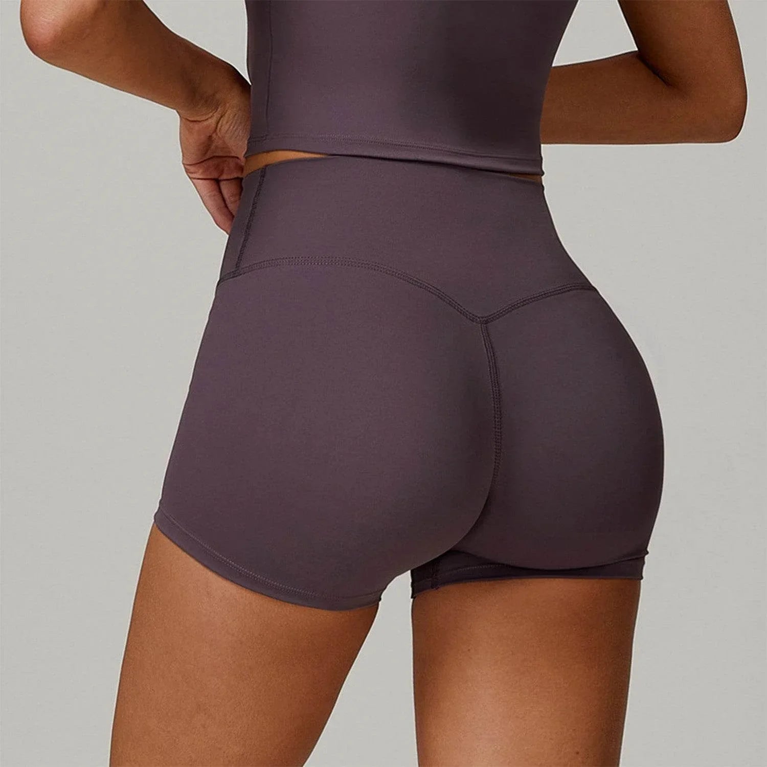 No Front Seam High Waist Biker Shorts -