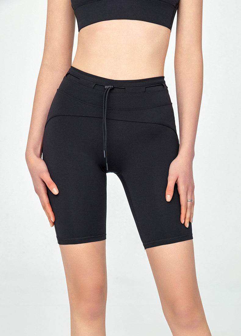 High Waisted Tummy Control Biker Shorts with Adjustable Waist