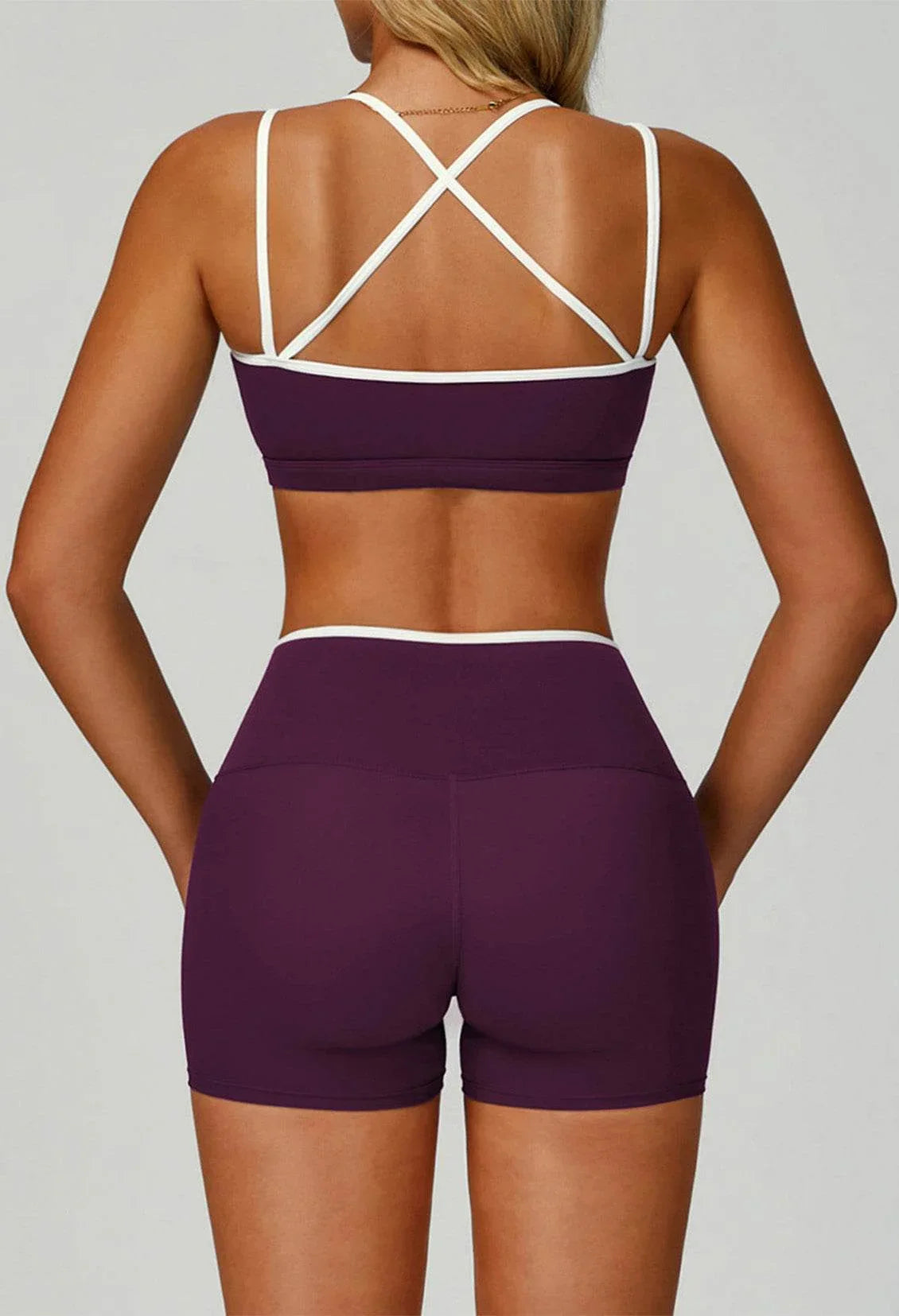Double Shoulder Straps Sports Bras with Removable Chest Pad -