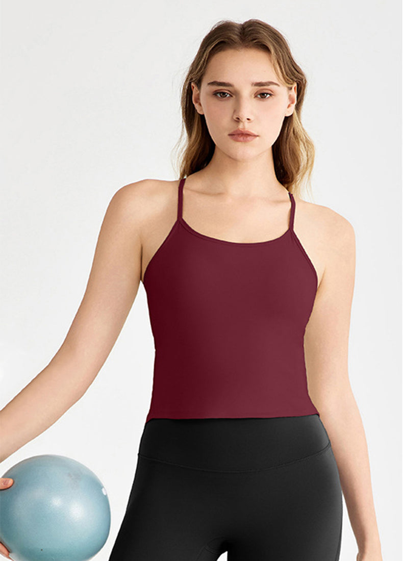 Swallowtail Back Slit Sports Tank Top