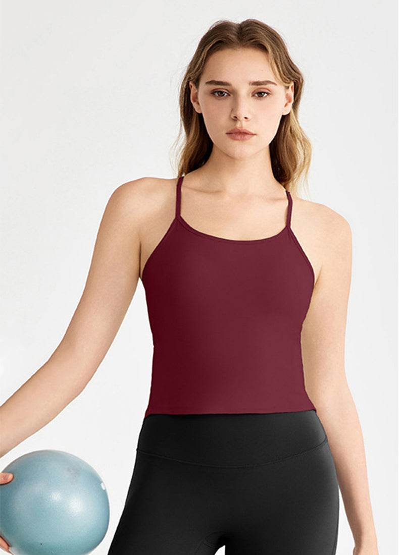 Swallowtail Back Slit Sports Tank Top