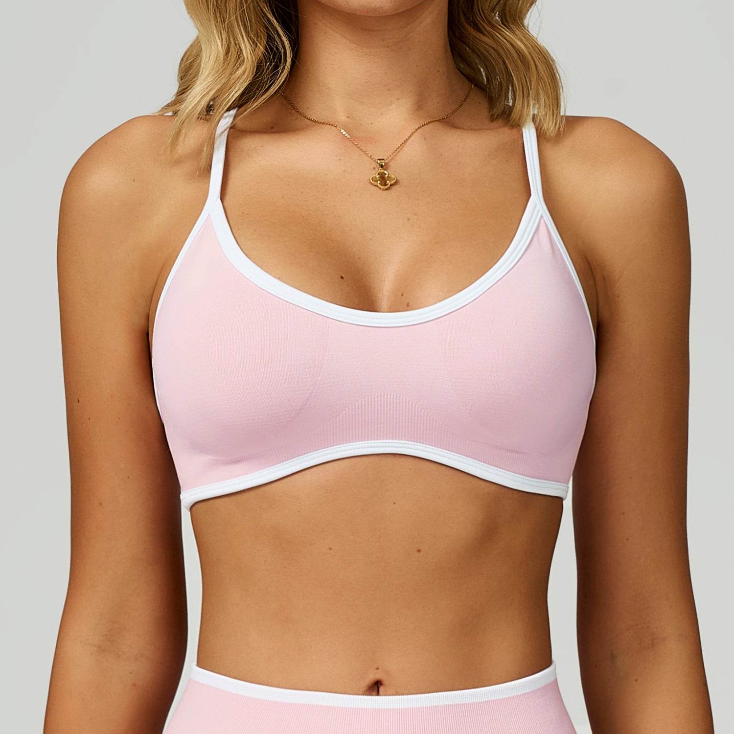 Color Block Sports Bras Workout Strappy Bra