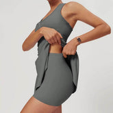 Sleeveless Tennis Dress with Built in Shorts and Padded Bra