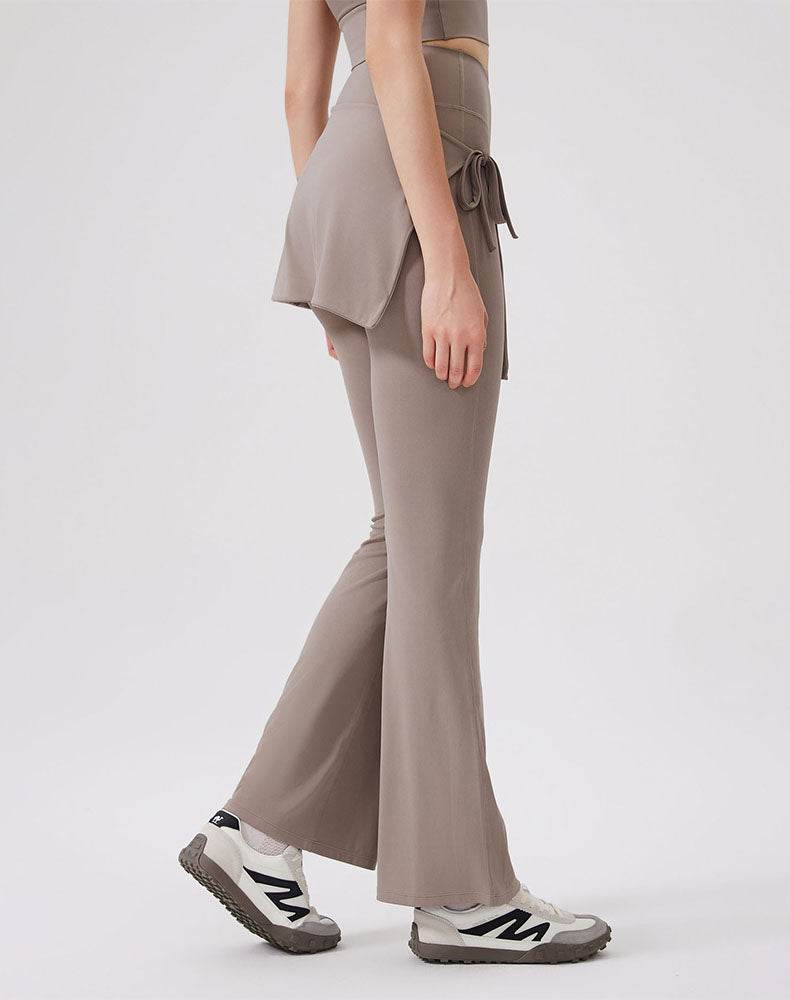 High Waisted Yoga Flare Leggings Wide Leg Pant with Skirt