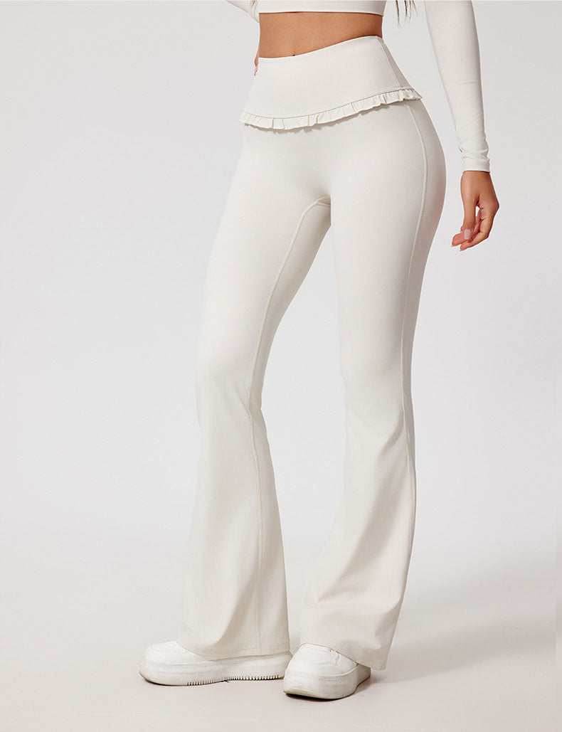 Yoga Flounce Flare Leggings - White