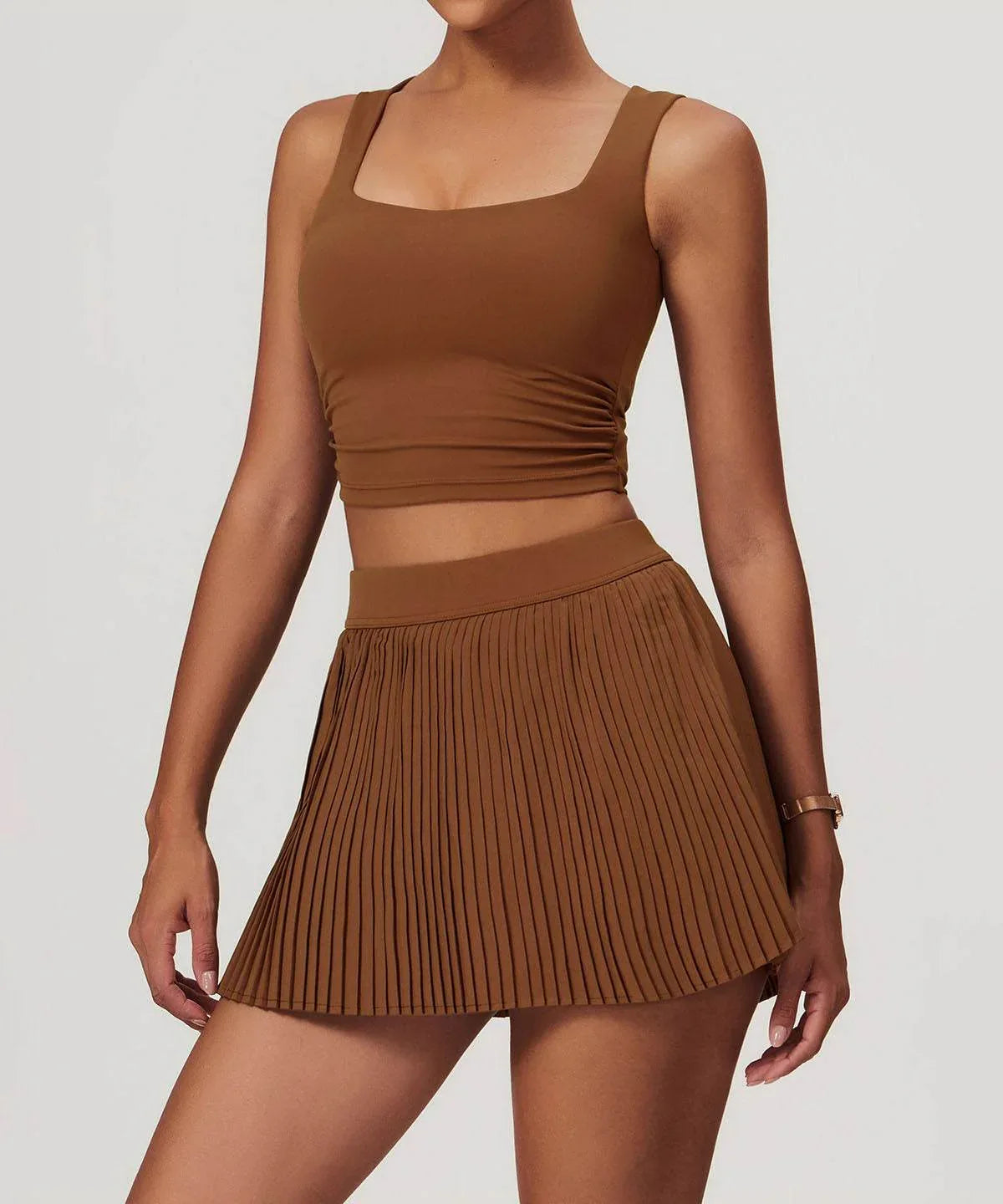Low Square Neck Cropped Yoga Tank Top -