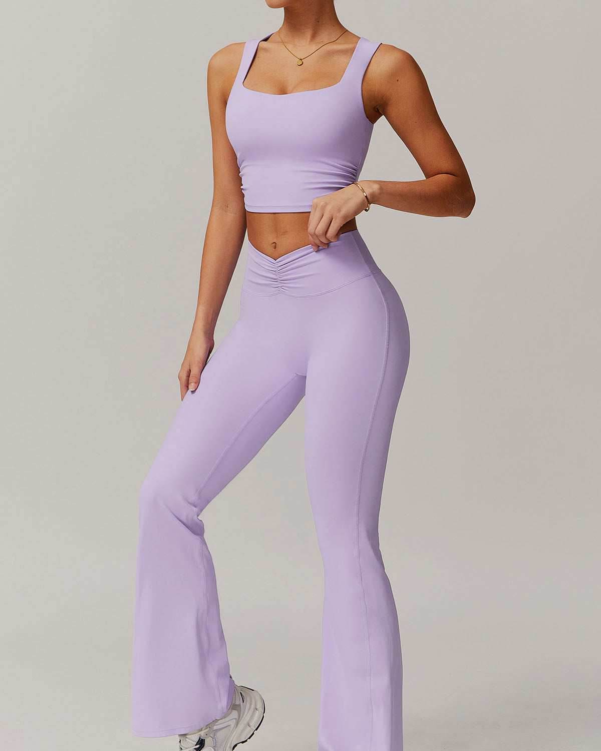 Activewear Set with Tank and Flare Pant