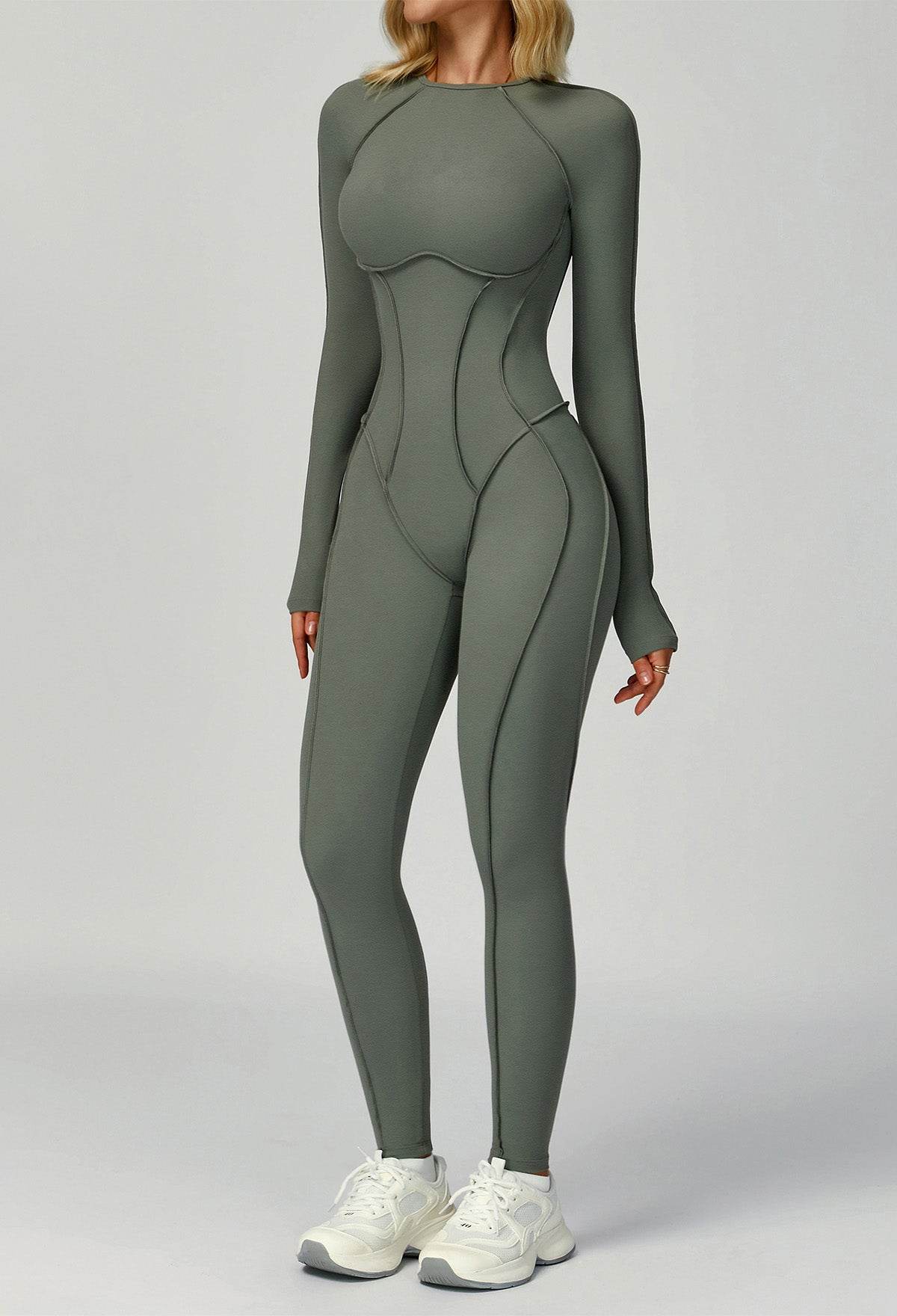 Long Sleeve Backless Yoga One Piece Jumpsuits -