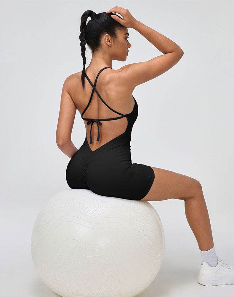 Yoga Shorts Jumpsuits Sleeveless One Piece Bodysuits