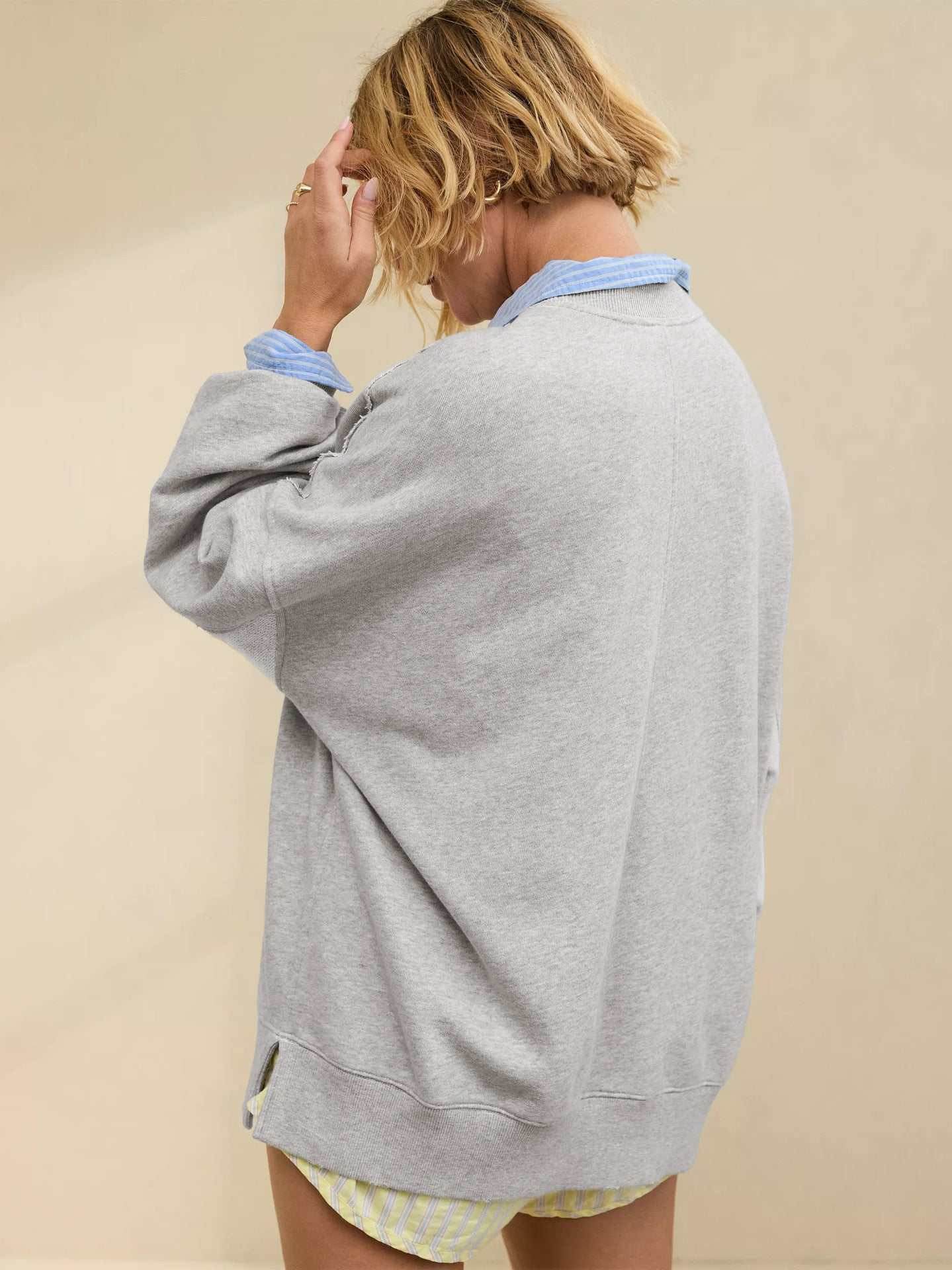 Long Sleeve Loose Crew Neck Sweatshirts