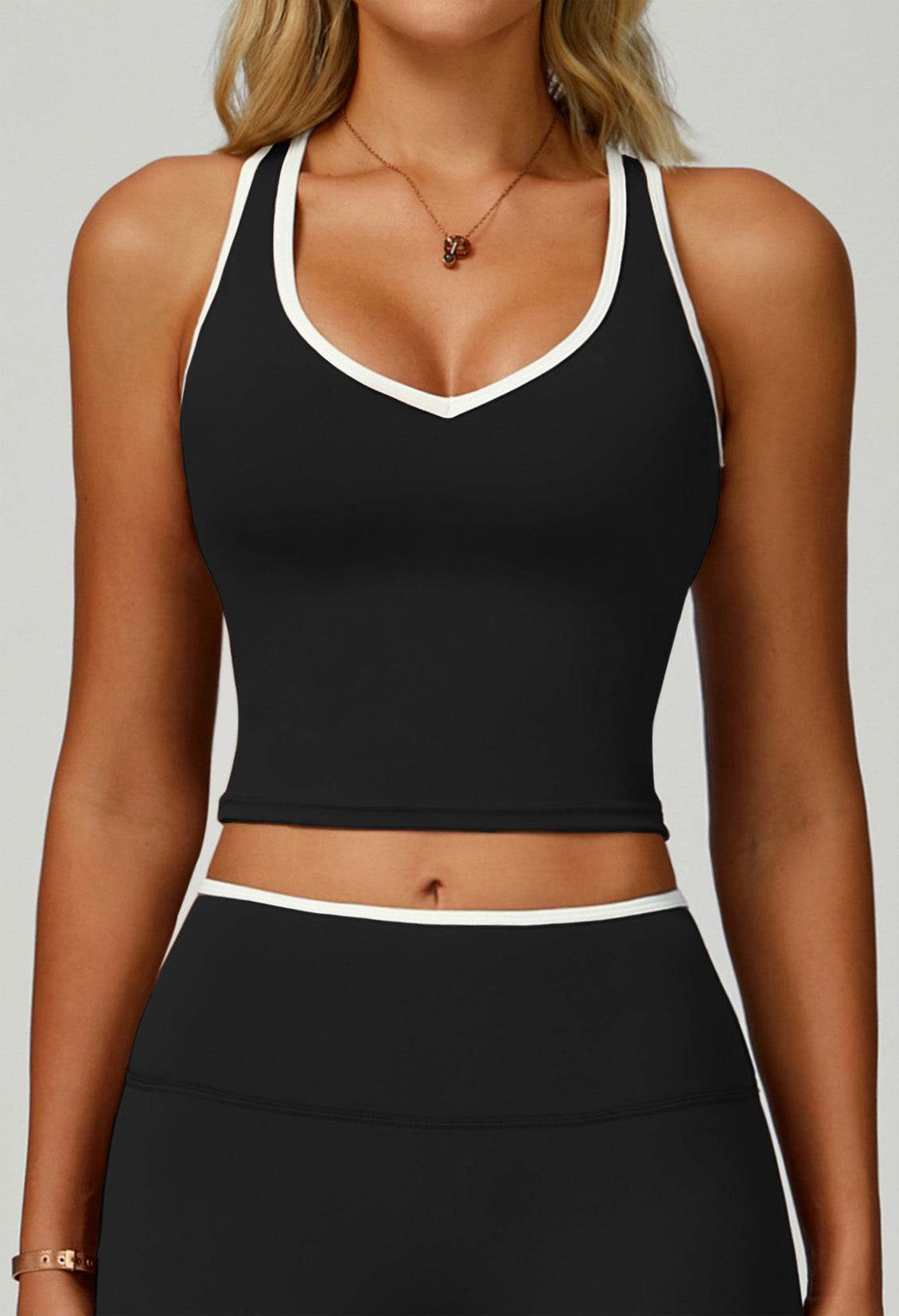 V Neckline Racerback Sports Tank Top
