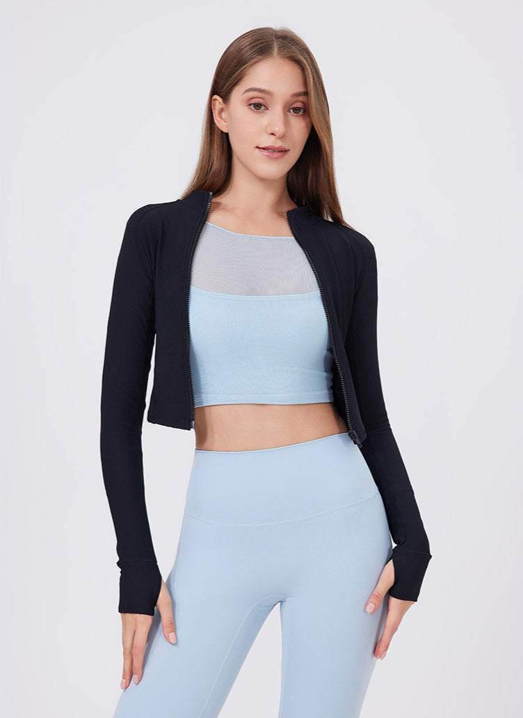 Standing Collar Zipper Yoga Jacket