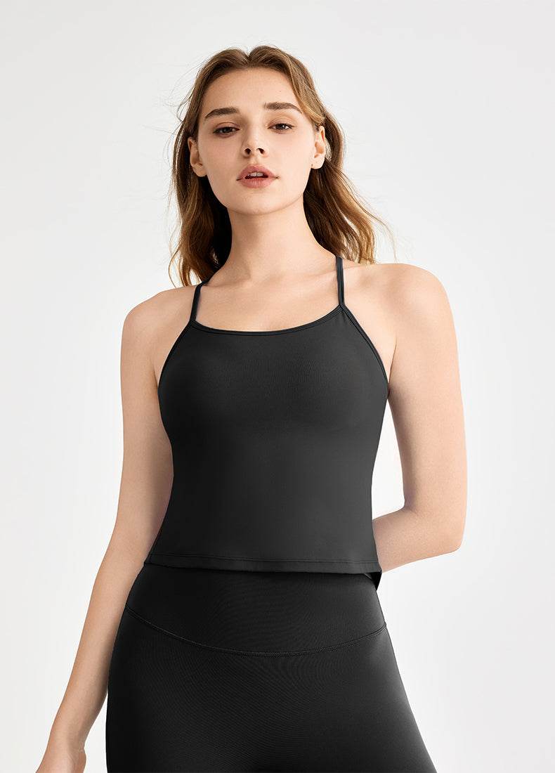 Swallowtail Back Slit Sports Tank Top