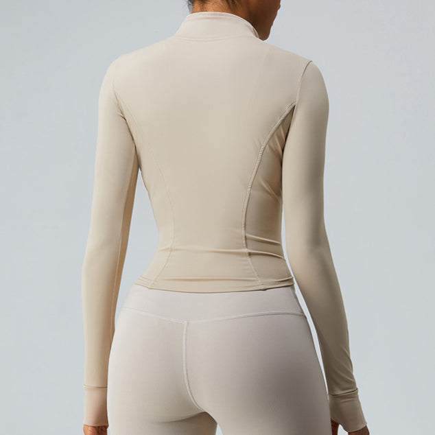 Cropped Full Zip Slim Fit Athletic Jacket