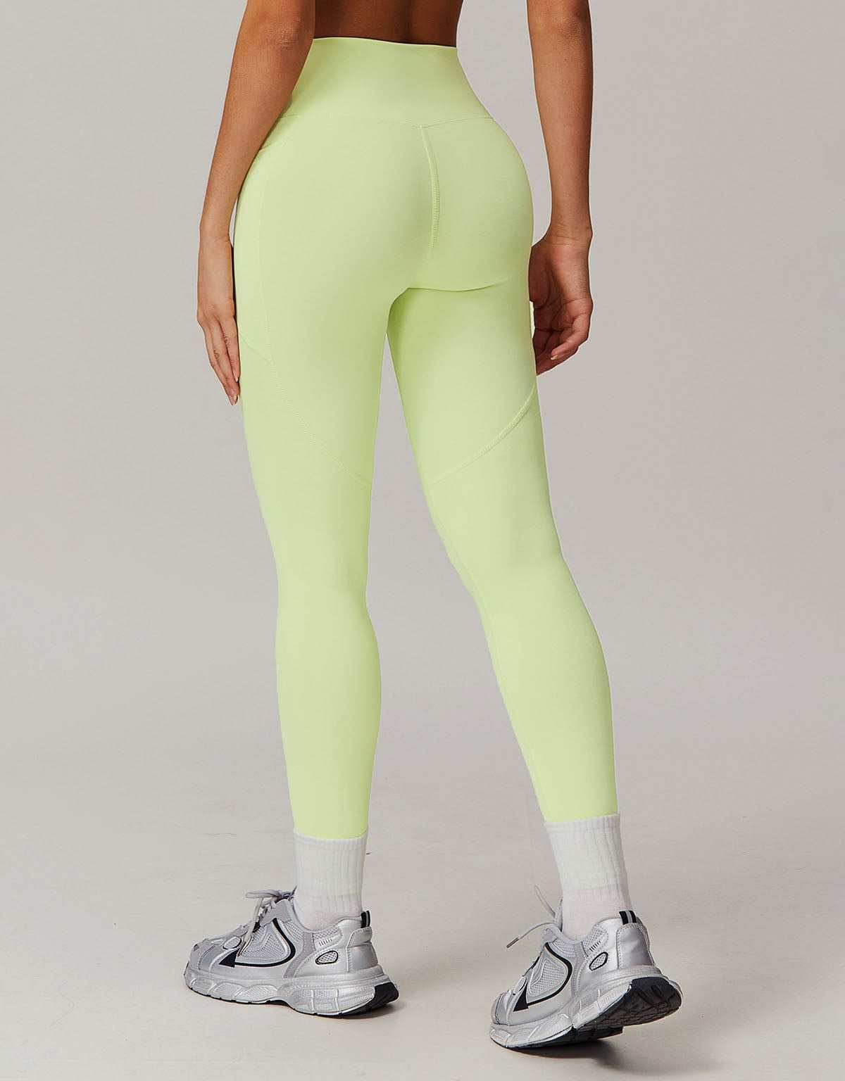 Solid High Waist Yoga Leggings with Pockets