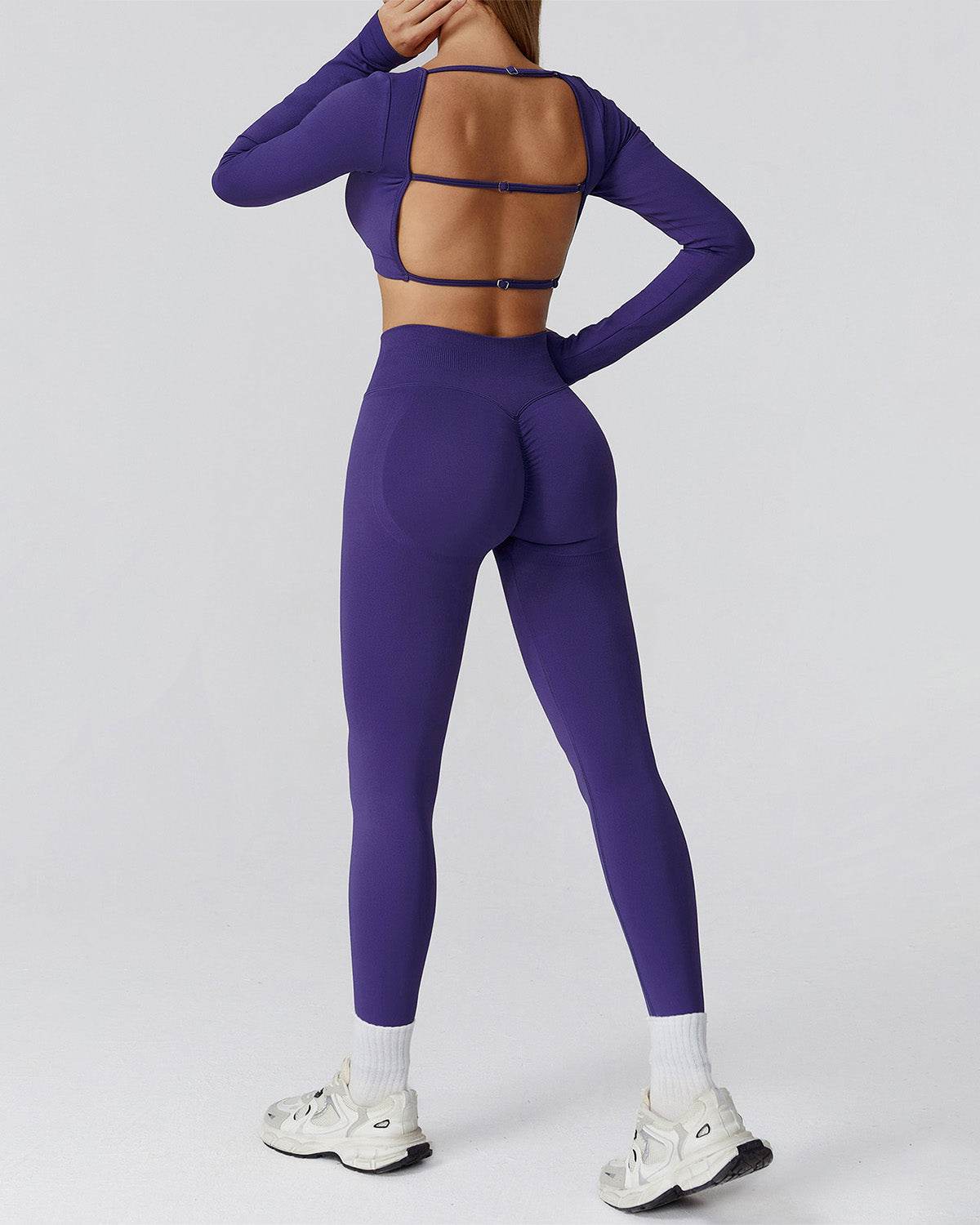 Athletic Wear with Long Sleeve Crop Top and Legging