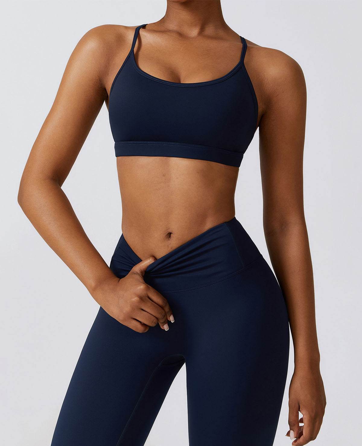 Strappy Criss-Cross Back Sports Bra with Removable Pads