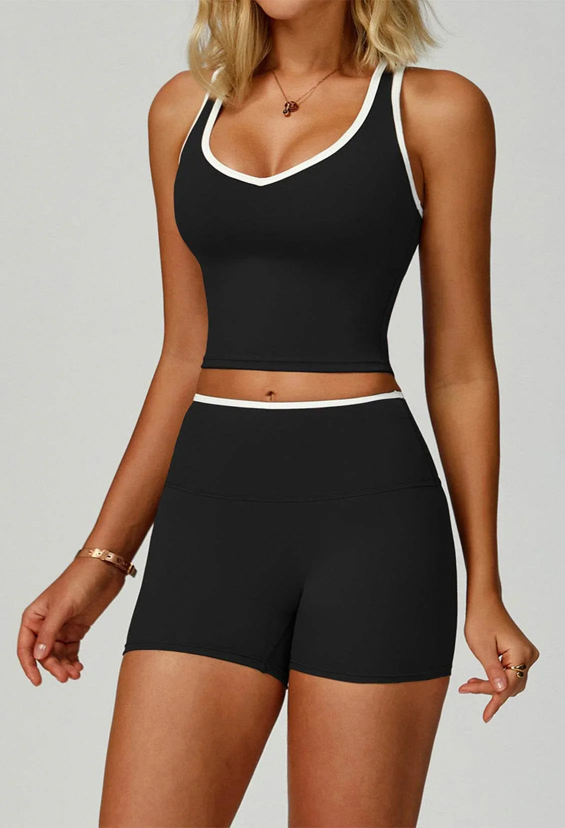 V Neckline Racerback Sports Tank Top -