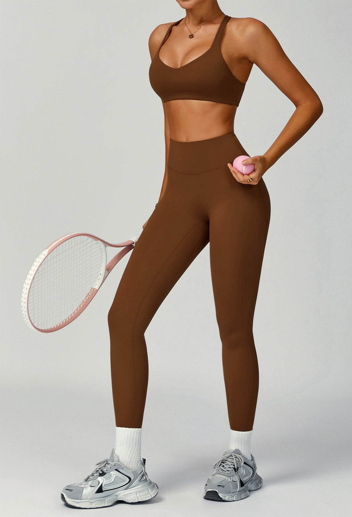 Activewear Set with X Shaped Back Sport Bra and Legging