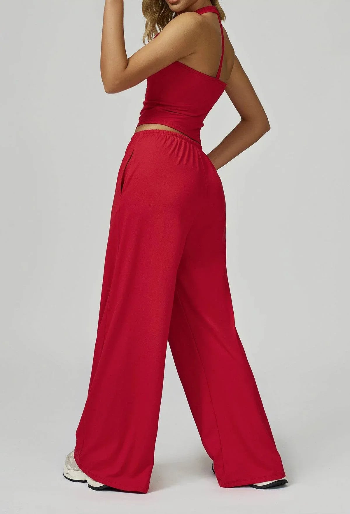 Activewear Wear with Tank Top and Wide Leg Lounge Pants -
