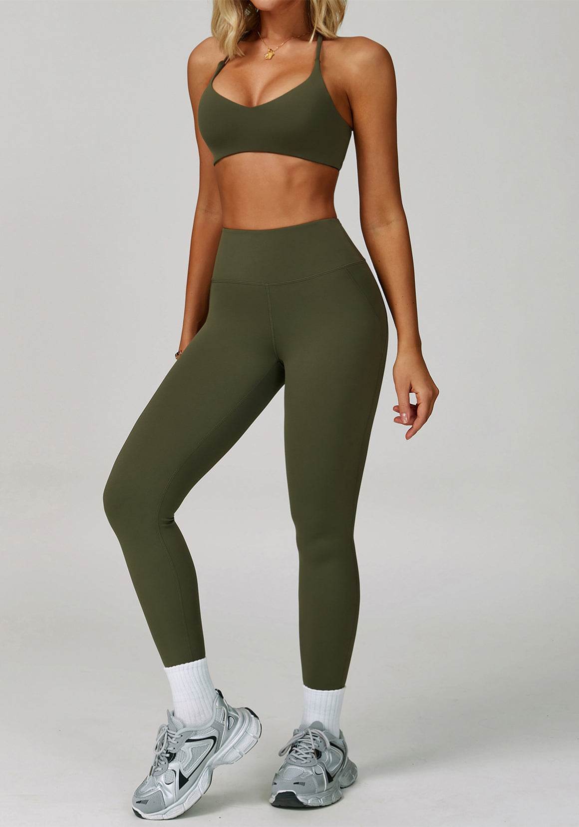 Activewear Set with Cross Back Sports Bra and Legging