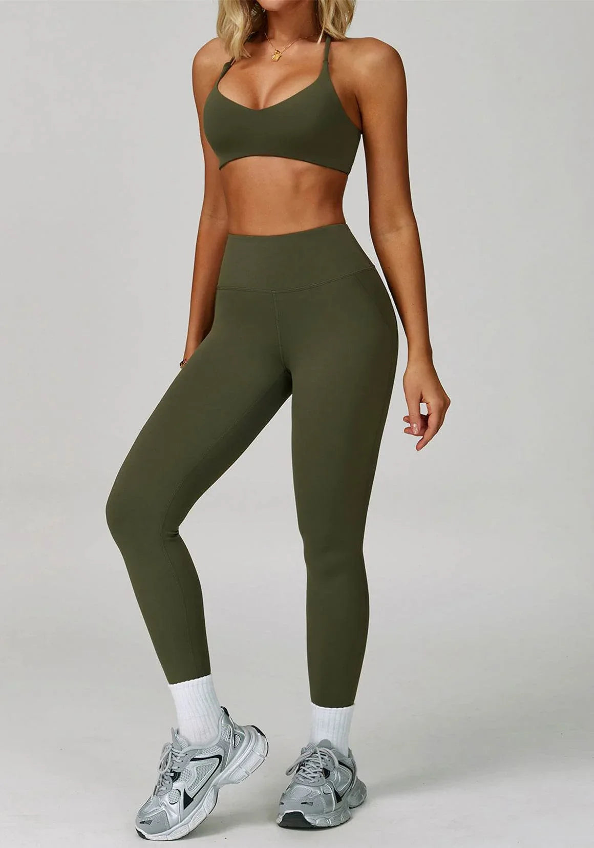 Activewear Set with Cross Back Sports Bra and Legging -