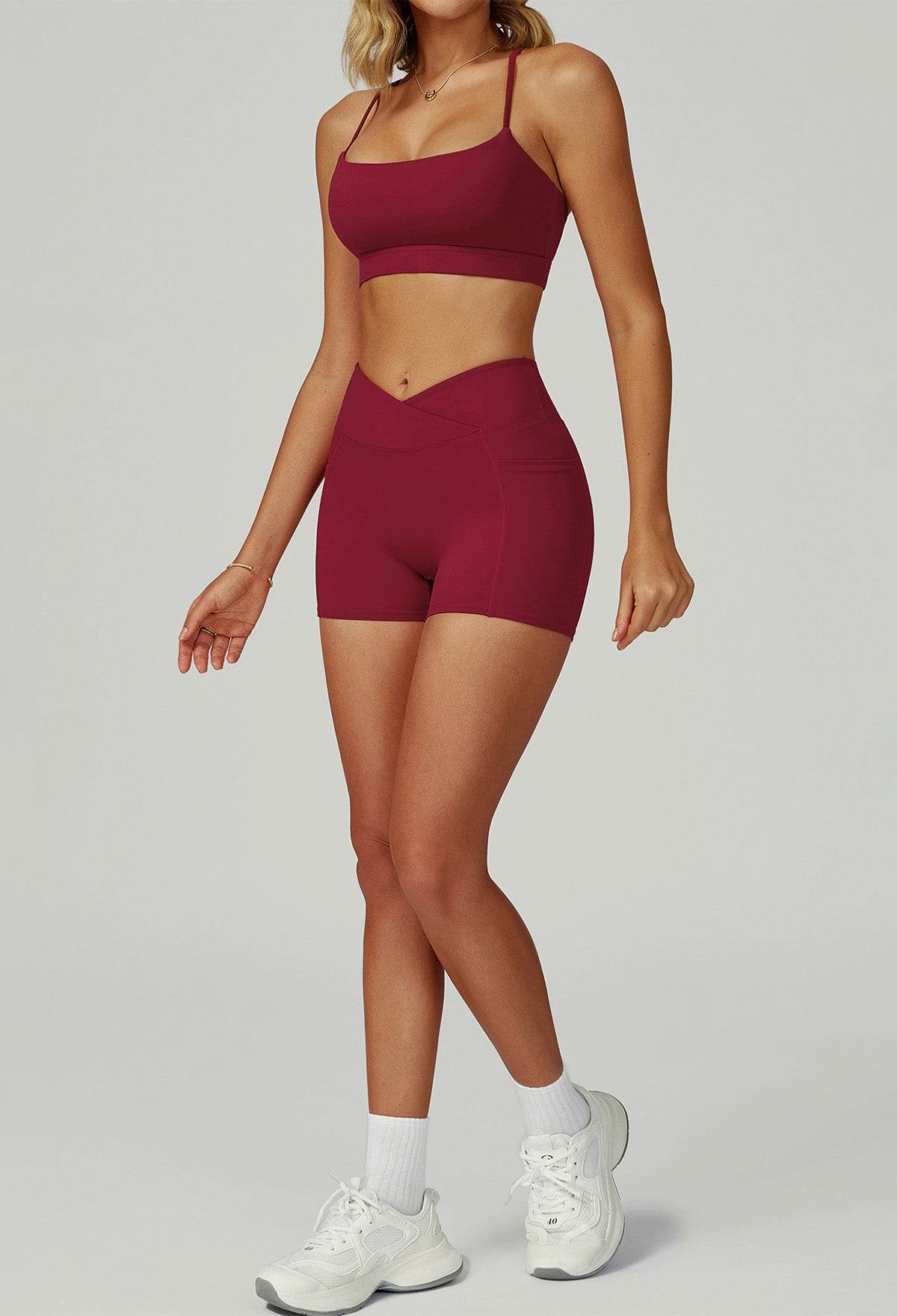 Activewear Set with Cross Back Bra and Short