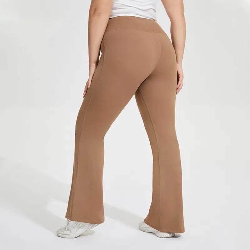 Plus Size High Waist Flared Yoga Pants