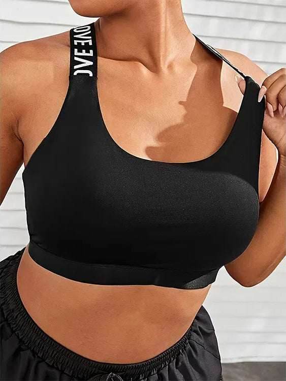 Plus Size X-Back Crop Sport Bras