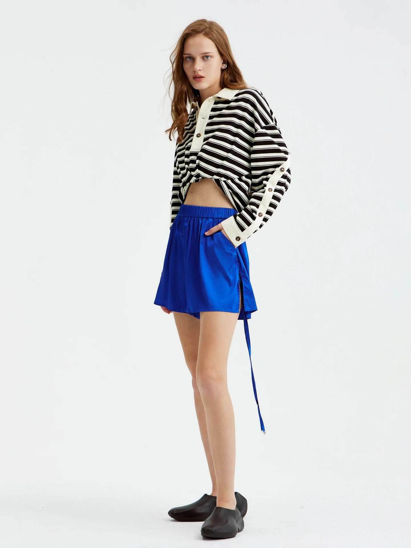 Striped Long Sleeve Casual Polo Shirt