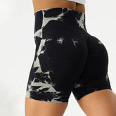 Tie Dye Print High Waist Yoga Short