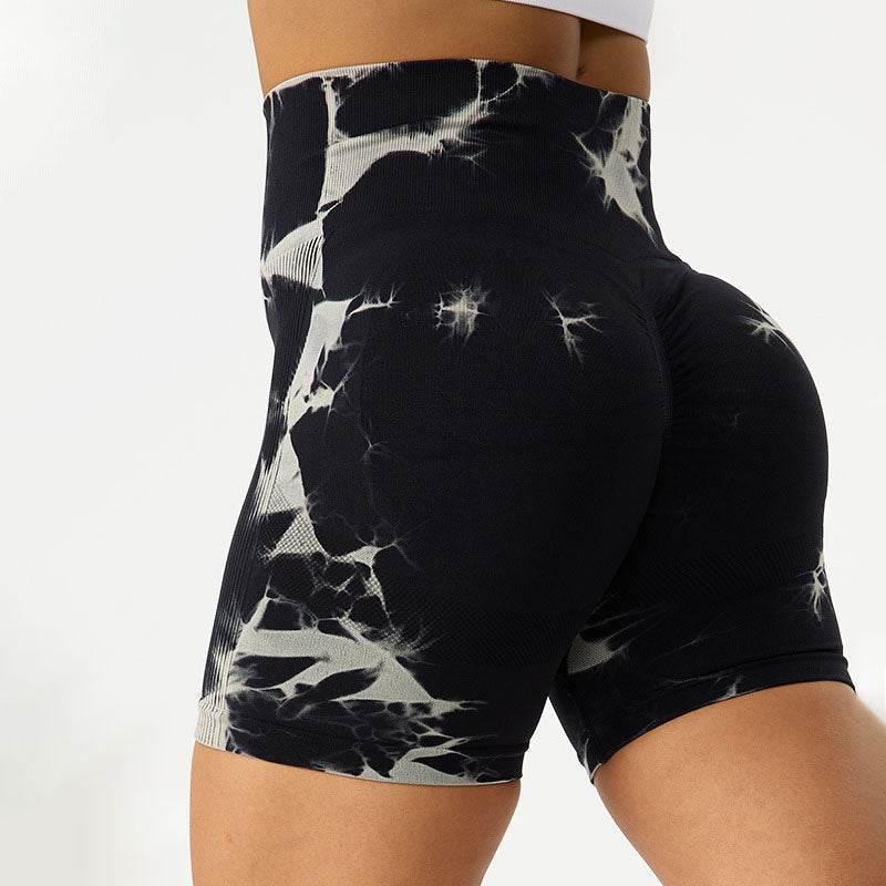 Tie Dye Print High Waist Yoga Short