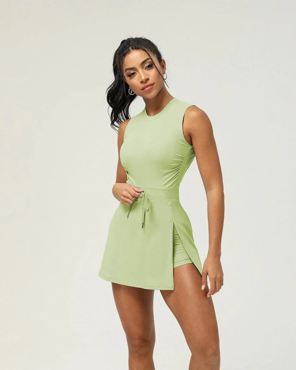 Sleeveless Tennis Dress with Built in Shorts -