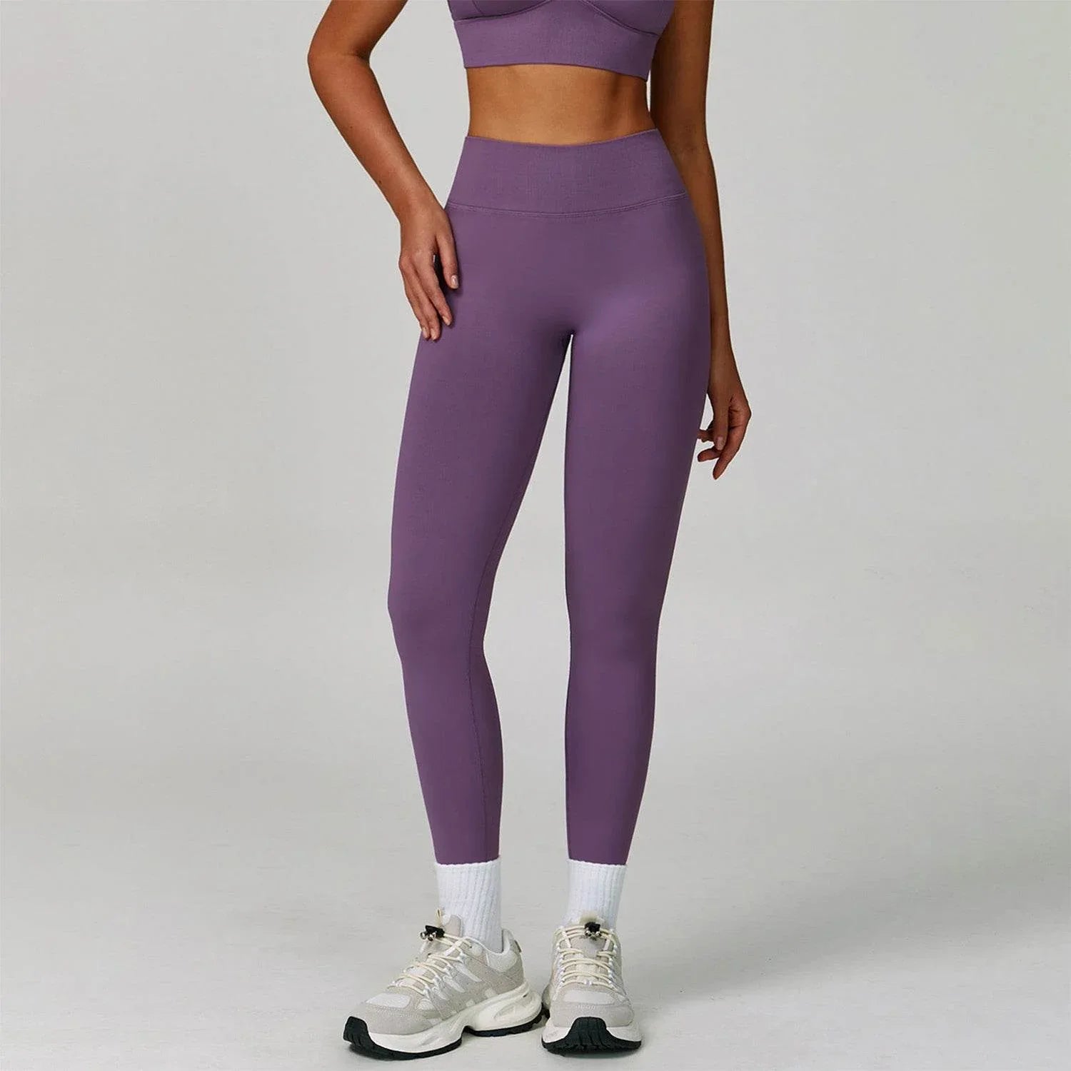 V Back High Waist Biker Legging -
