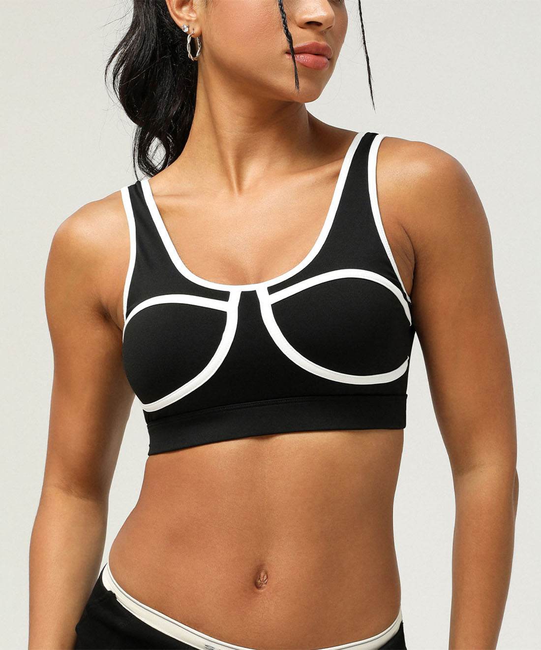 Color Block Athletic Bra Cami Crop Tank Top