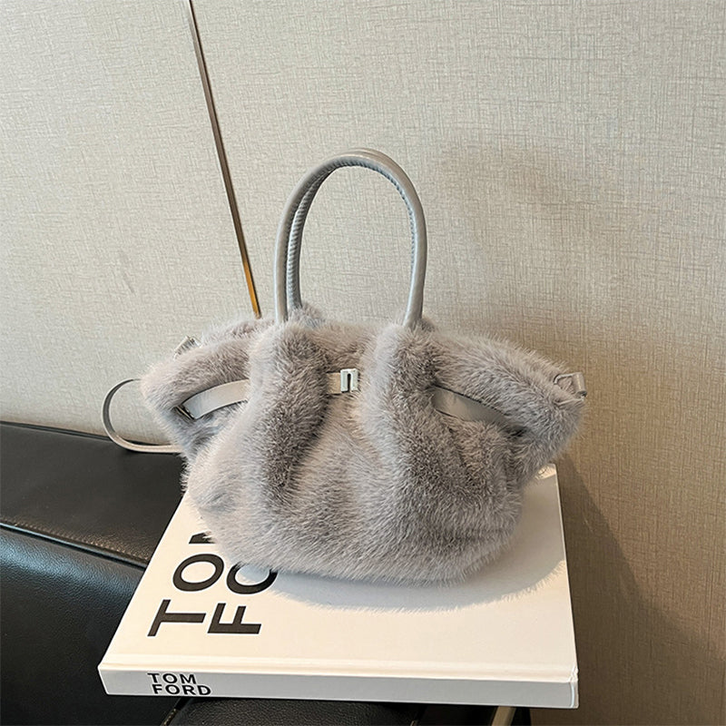 Furry Purse Fluffy Tote Bag Faux Fur Crossbody Handbag