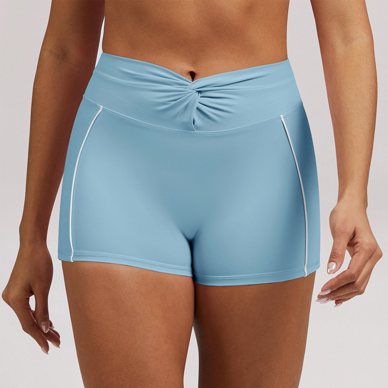 Twisted Knot Biker Shorts Tummy Control Athletic Short