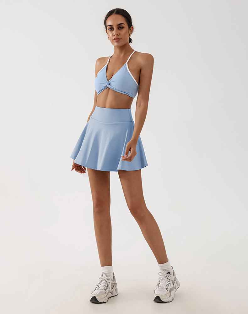 Tennis Sets with Adjustable Straps Sports Bra and Skirt