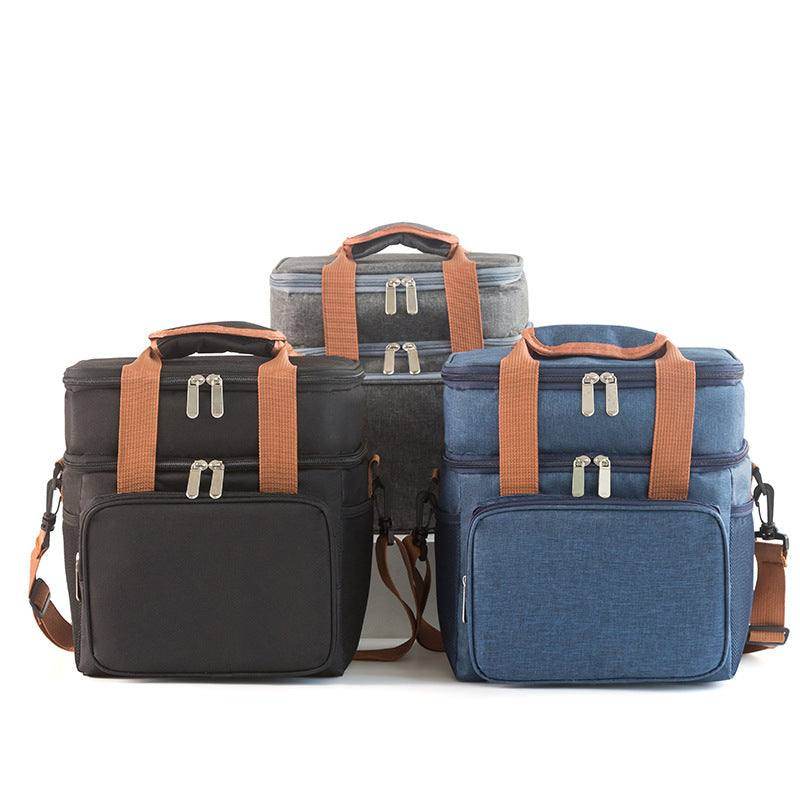 Portable Double Layer Cooler Bag for Lunch or Picnic