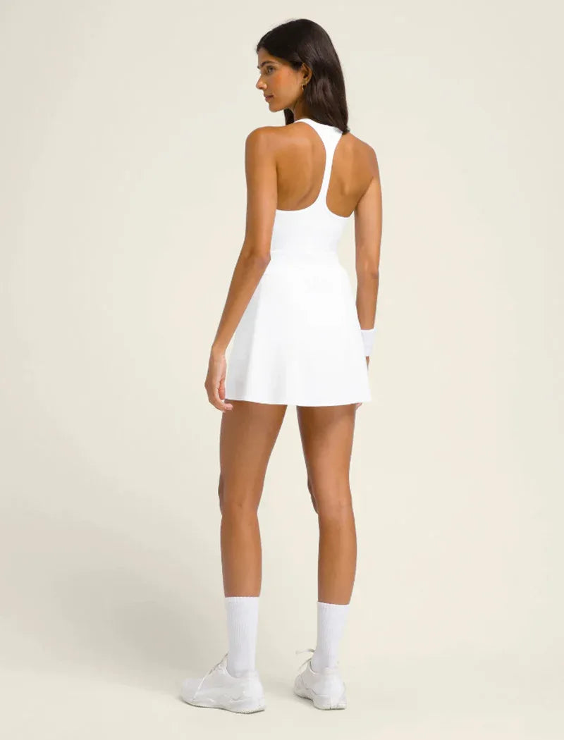 Racerback Tennis Golf Mini Dresses with Short and Pocket -
